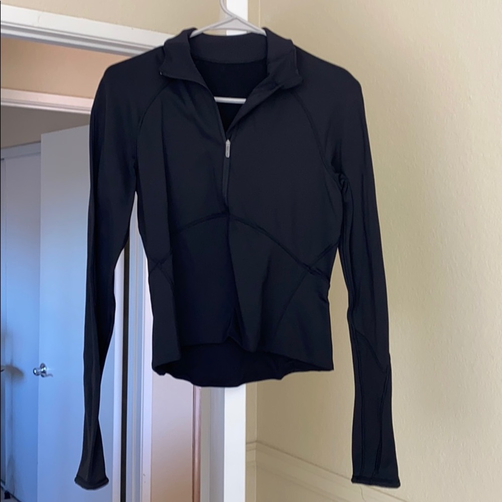 LuluLemon black quarter zip running jacket